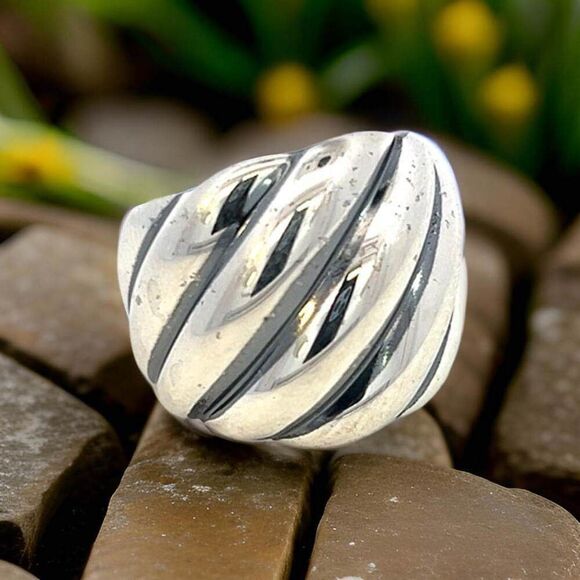 David Yurman Authentic Estate Cable Ring Size 6 Silver 18 mm Height DY478 - Picture 1 of 10